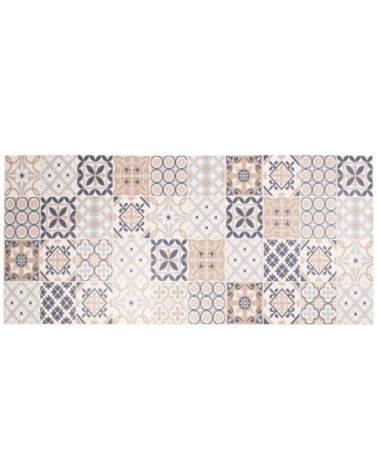 Tapis en vinyle motifs carreaux de ciment multicolores 66x150