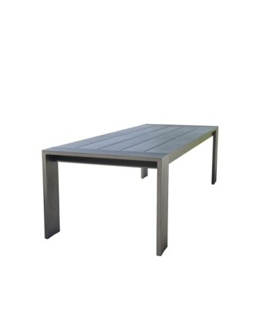 Table de jardin en aluminium noir 8 pers.