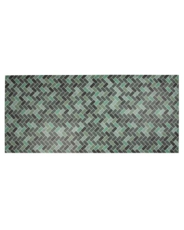Tapis en vinyle motifs carreaux Zellige verts 66x150