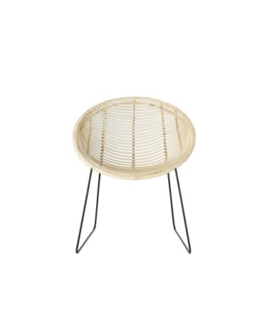 Chaise en rotin et métal