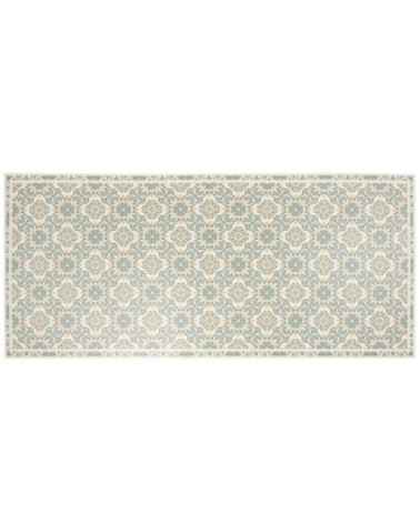 Tapis en vinyle multicolore motifs carreaux de ciment végétal 66x150