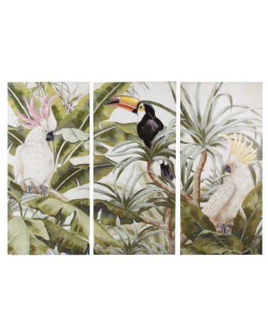 Triptyque en toile imprimé tropical 270x190