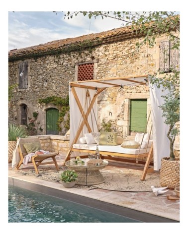 Tapis en polypropylène motif végétal beige et noir 140x200