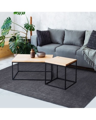 Tapis effet délavé noir 160x230