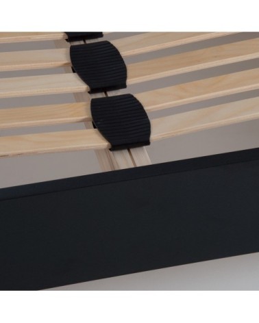 Sommier à lattes en kit bois couleur noir 160x200