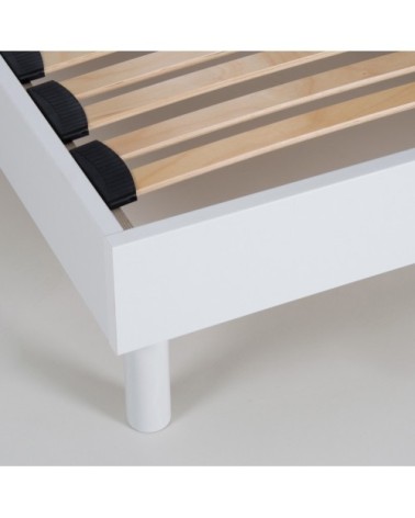 Sommier à lattes en kit bois couleur blanche 90x190