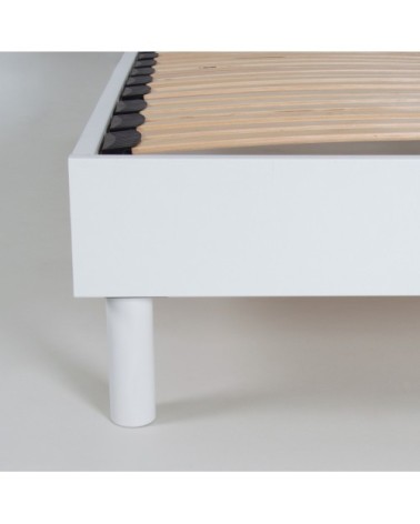 Sommier à lattes en kit bois couleur blanche 90x200