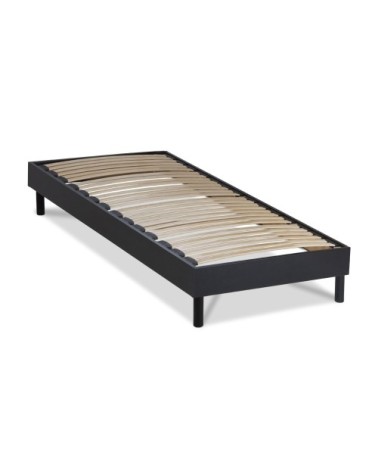 Sommier à lattes en kit bois couleur noir 90x200