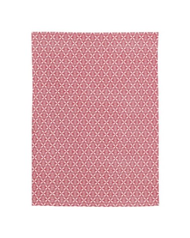 Torchon imprimé  en coton rouge 50 x 70