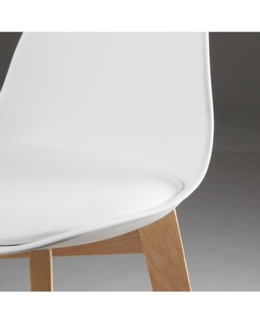 Chaise de bar style scandinave blanche et chêne H81