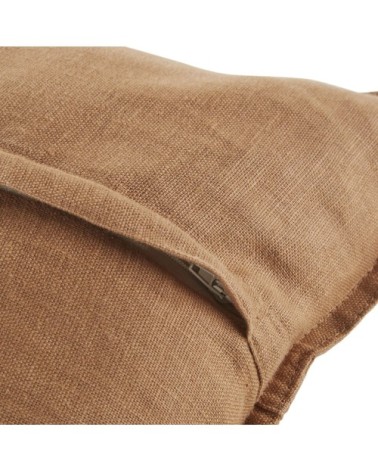 Coussin en lin lavé moka 60x60, OEKO-TEX®