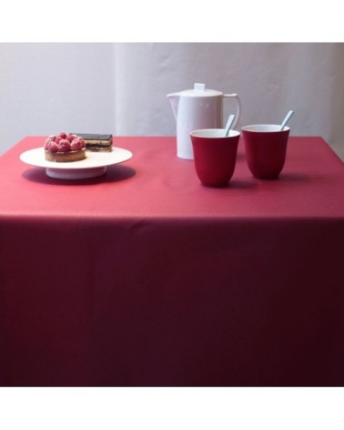 Nappe coton enduit rouge carrée 160 x 160 cm