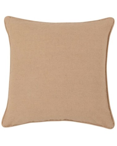 Coussin en coton imprimé rose et écru 45x45