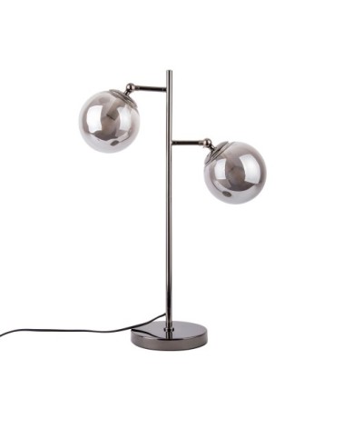 Lampe à poser en métal gris fumé