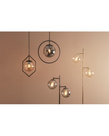 Lampe à poser en métal gris fumé