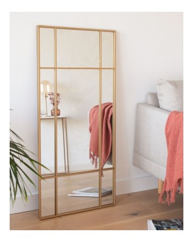 Miroir en métal doré 50x110