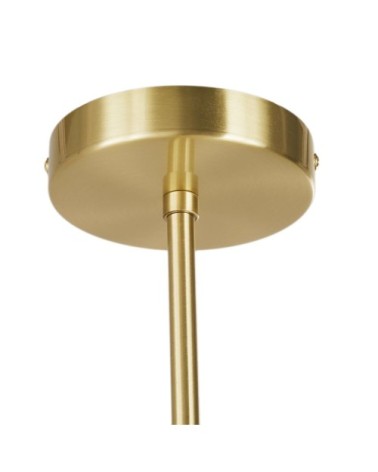 Suspension en métal doré 3 globes en verre transparent