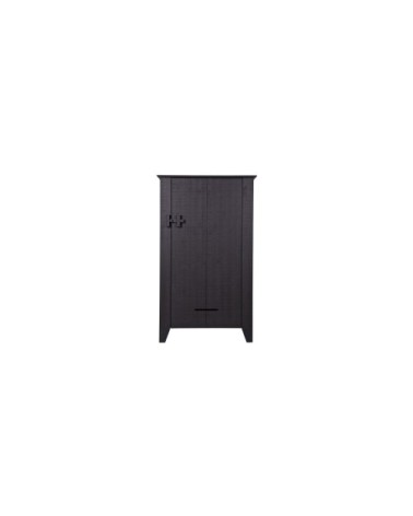 Armoire 1 porte en pin brut noir