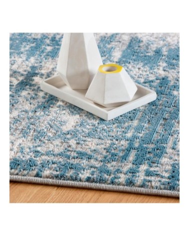 Tapis rayé design en polyester bleu 200x290