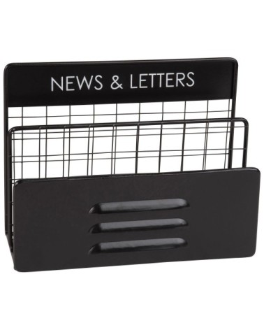 Porte-courrier industriel en métal noir