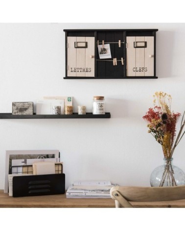 Porte-courrier industriel en métal noir