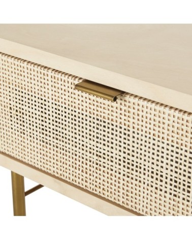 Table de chevet 1 tiroir cannage en rotin