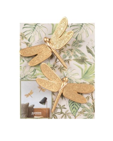 Déco murales libellules dorées 10x14 (x2)