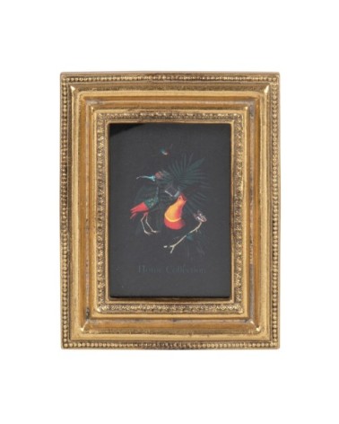 Cadre photo à moulures en polyrésine dorée 7x9