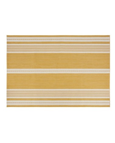 Tapis tissé jacquard en polypropylène jaune moutarde 140x200