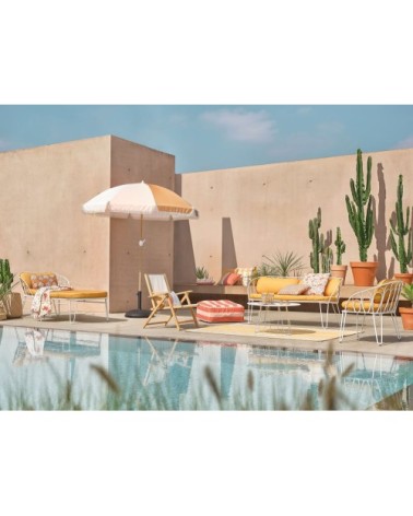 Tapis tissé jacquard en polypropylène jaune moutarde 140x200