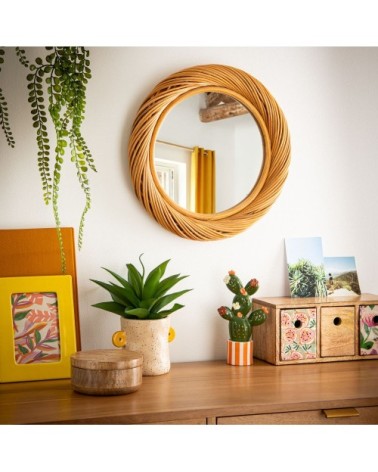 Miroir rond beige D39