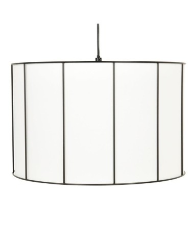 Suspension tambour en coton écru et noir D40