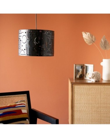 Suspension en métal ajouré noir D37