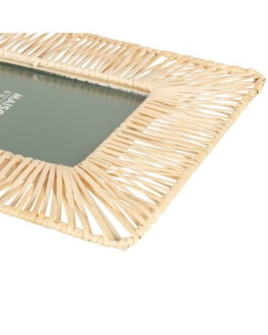 Cadre photo en rotin tressé beige 13x18