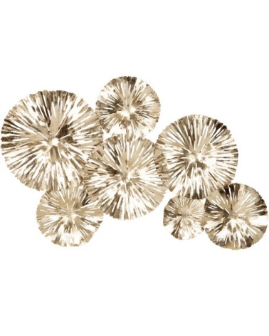 Déco murale en métal doré 81x54