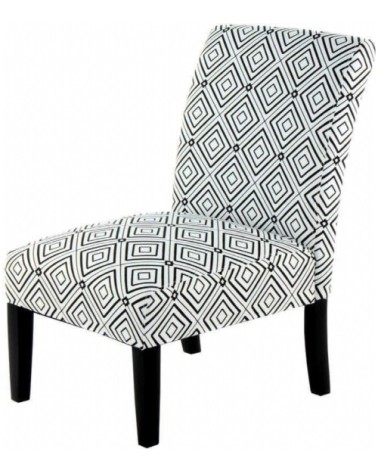 Fauteuil banquette rembourrée tissu à motif noir