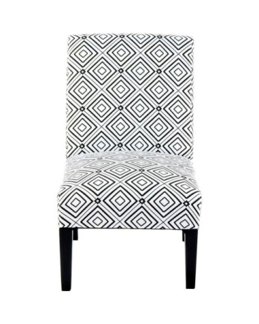 Fauteuil banquette rembourrée tissu à motif noir