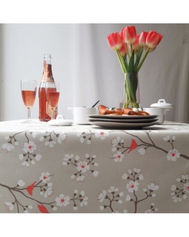 Nappe enduite rectangle 160 x 240 cm taupe