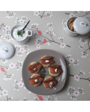 Nappe enduite rectangle 160 x 300 cm taupe