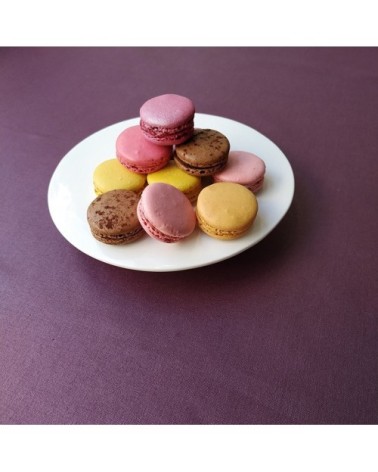 Nappe enduite ovale 160 x 200 cm violet