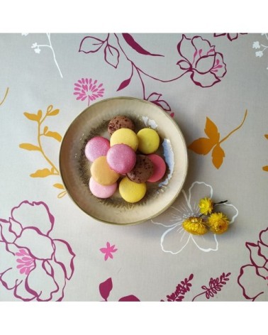 Nappe enduite carrée 160 x 160 cm orange