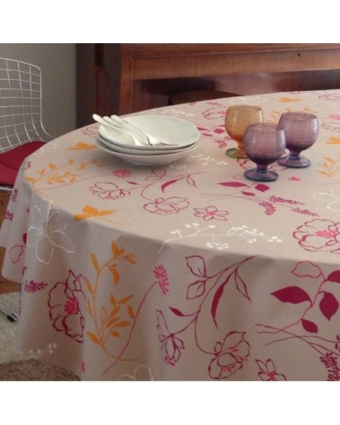 Nappe enduite carrée 160 x 160 cm orange