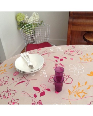 Nappe enduite carrée 160 x 160 cm orange