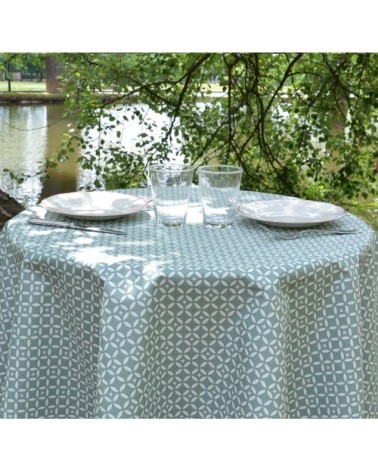 Nappe enduite ronde 160 x 160 cm vert