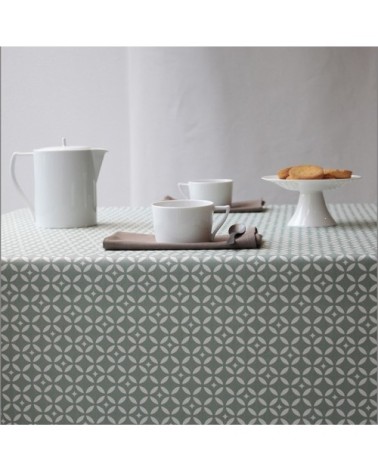 Nappe enduite ronde 160 x 160 cm vert