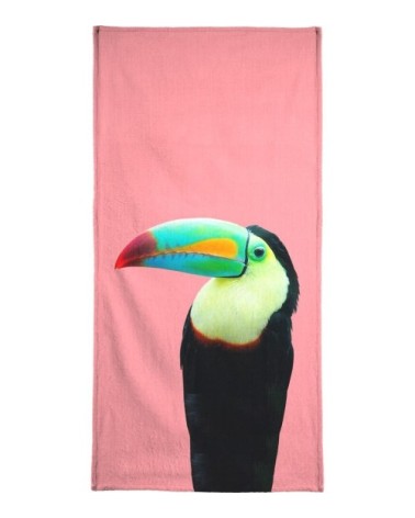 Serviette de bain en éponge-velours en multicolore & noir 70x140