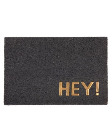 Paillasson gris anthracite imprimé doré 40x60