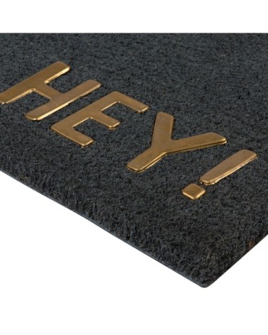 Paillasson gris anthracite imprimé doré 40x60
