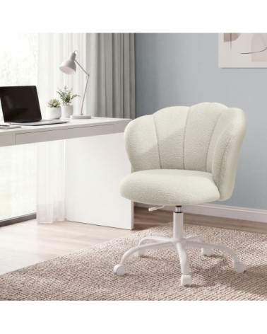 Chaises de bureau pivotant réglable dossier pétale pour chambre blanc