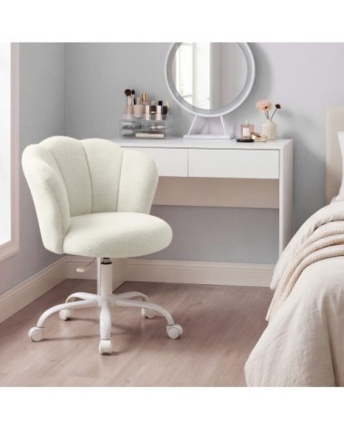 Chaises de bureau pivotant réglable dossier pétale pour chambre blanc